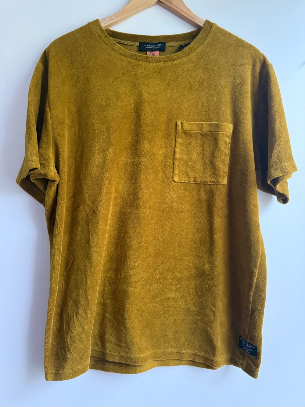 Scotch & Soda Men’s Short-Sleeve Pocket Tee in Mustard Yellow